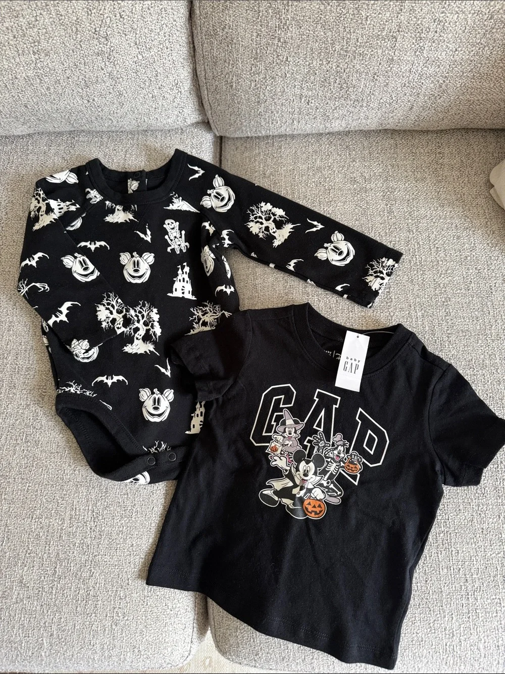 Baby Halloween Mickey Short Sleeve Tee & Black Halloween Bodysuit